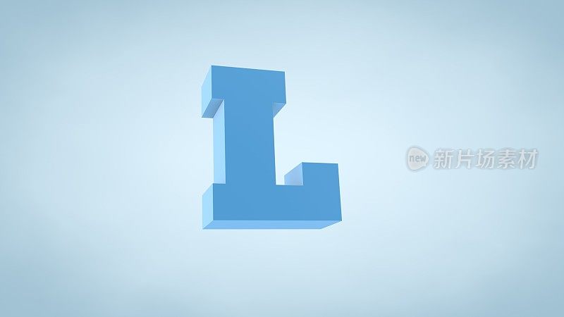 字母L - 3D文本插图